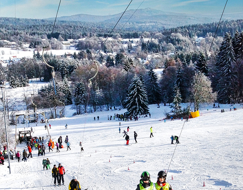 Skibetrieb am Skilift Bleaml-Alm in Fichtelberg