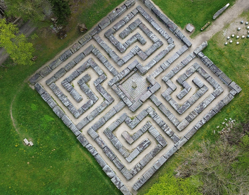 Granitlabyrinth Kirchenlamitz aus der Vogelperspektive