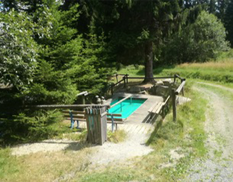 Kneippbecken im Grünen bei Mehlmeisel zur Erfrischung der Beine